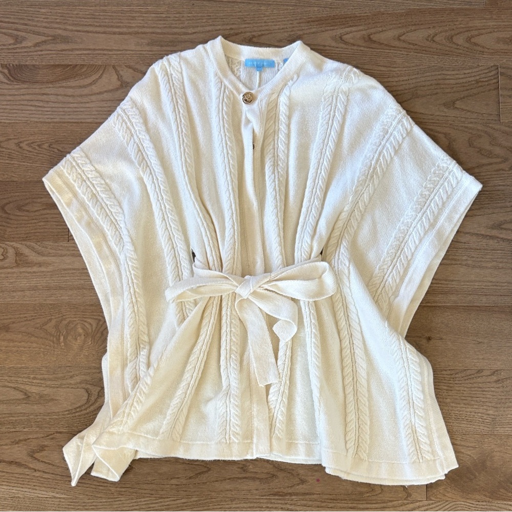 Draper James Cream Poncho Sweater